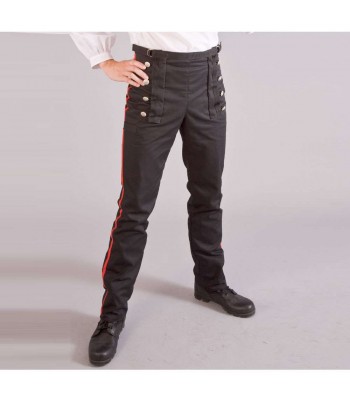 Military Officer Style Mens Trousers With Red Stripe 